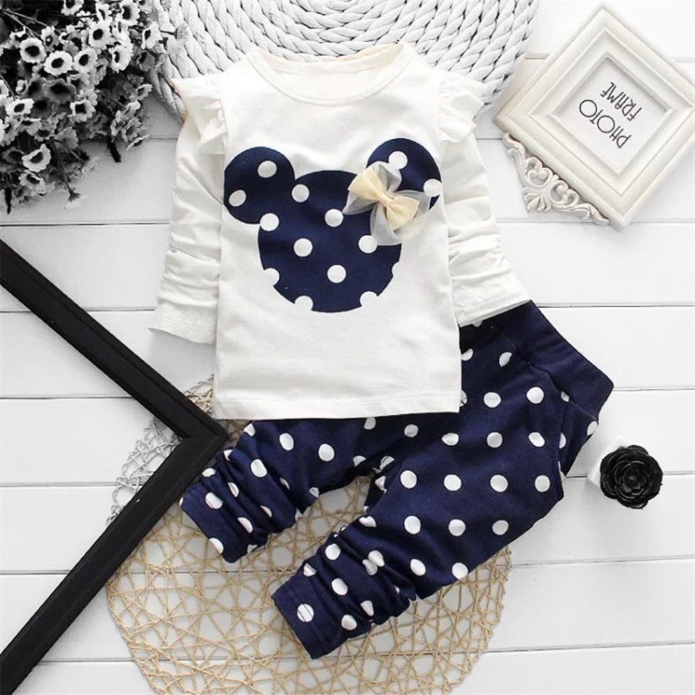 Navy colored- Minnie Mouse 2 piece outfit. Baby girl/toddler. Disney inspired